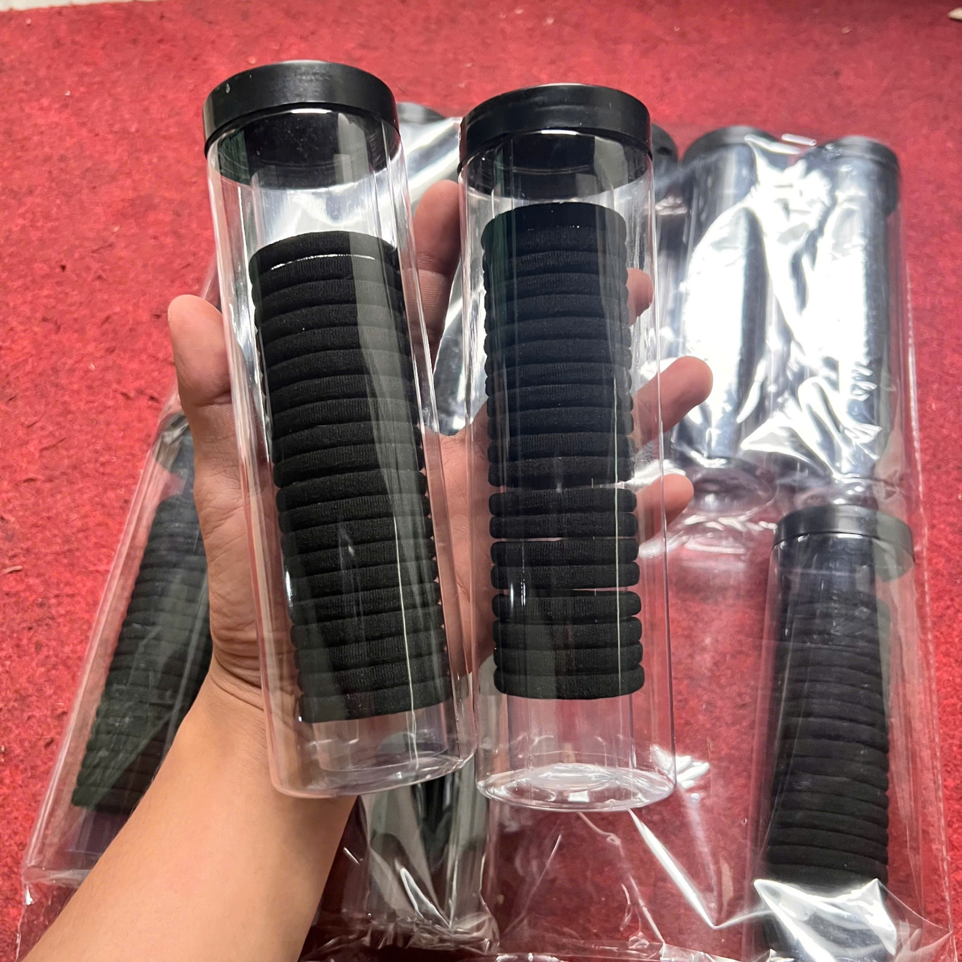 Ống 20 Dây Thun Cột Tóc Bản To Không Đường May Không Đau Tóc Phụ Kiện Tóc Cho Nữ và Bé Gái - Thun Cột Tóc - Giá Sỉ (Xanh Pastel, 24cm Gia Đình)