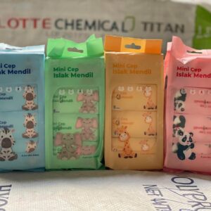 Khăn Ướt Mini Bỏ Túi Tiện Lợi - Bịch 8 Gói Khăn Ướt Mini Bỏ Túi - Khăn Ướt Mini - Giá Sỉ (Xanh Pastel, 24cm Gia Đình)